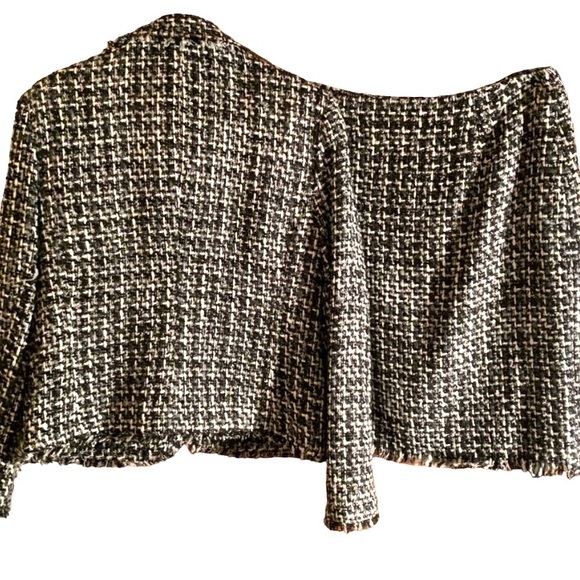 Skirt Suit Tweed Fringe Set Black/White (Jacket Sz 12, Skirt Sz 8) John … - Picture 6 of 15